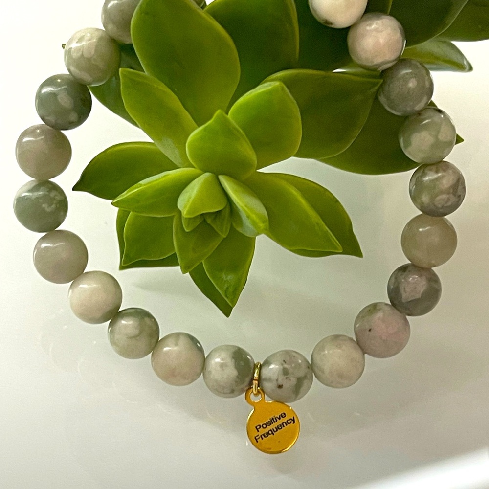 Positive Frequency Green Jade lepidolite Healing Stone Bracelet